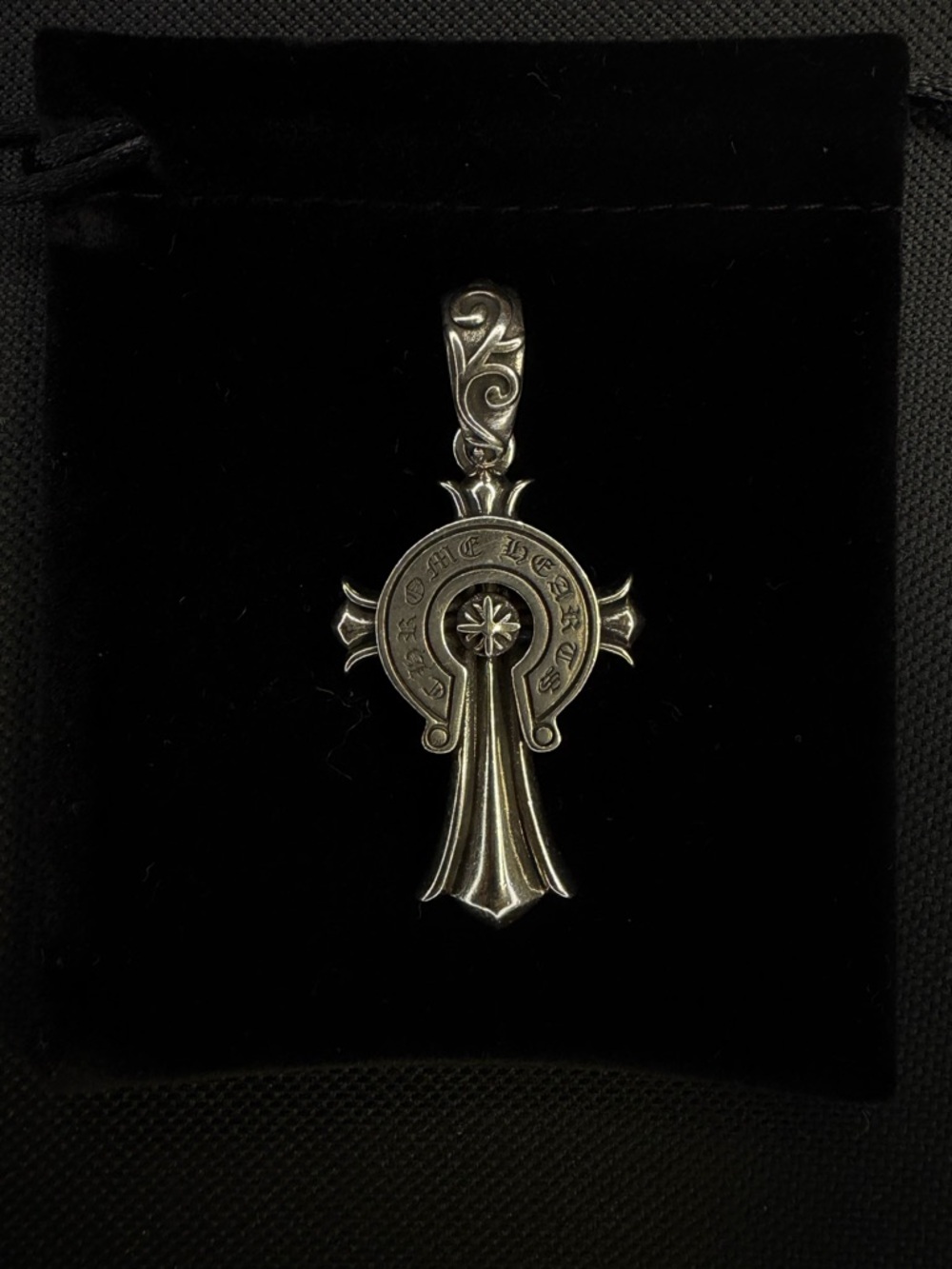 Chrome Hearts Horseshoe Floral Cross Pendant